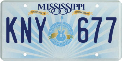 MS license plate KNY677