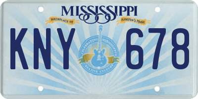 MS license plate KNY678