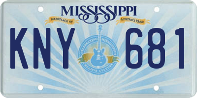 MS license plate KNY681