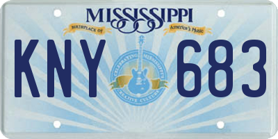 MS license plate KNY683