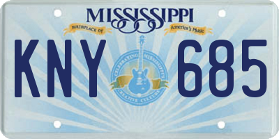 MS license plate KNY685