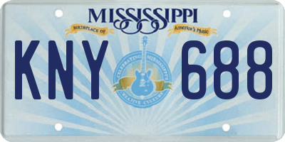MS license plate KNY688