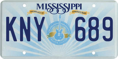 MS license plate KNY689
