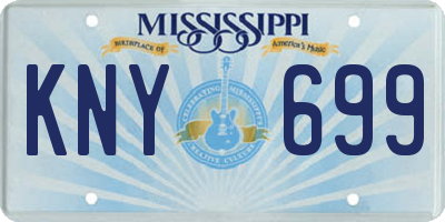 MS license plate KNY699
