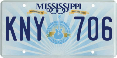 MS license plate KNY706