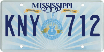 MS license plate KNY712