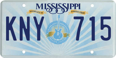 MS license plate KNY715