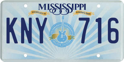 MS license plate KNY716