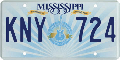 MS license plate KNY724