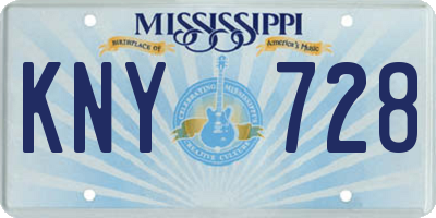 MS license plate KNY728