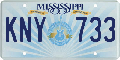 MS license plate KNY733