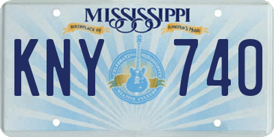 MS license plate KNY740