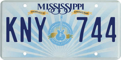 MS license plate KNY744