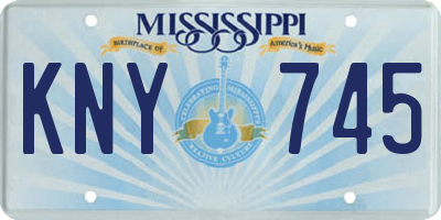 MS license plate KNY745