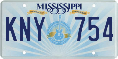 MS license plate KNY754