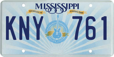 MS license plate KNY761