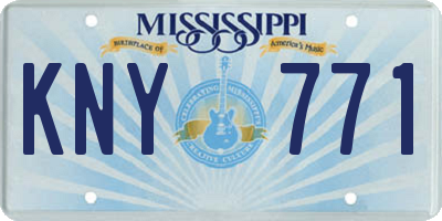 MS license plate KNY771