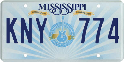 MS license plate KNY774
