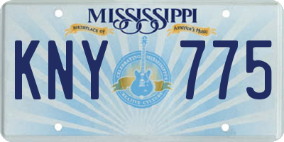 MS license plate KNY775