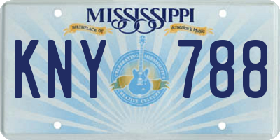 MS license plate KNY788