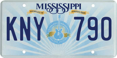 MS license plate KNY790