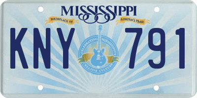 MS license plate KNY791