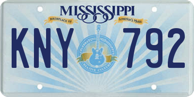 MS license plate KNY792