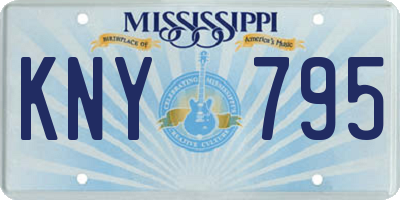 MS license plate KNY795