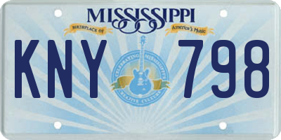 MS license plate KNY798