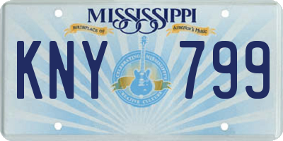 MS license plate KNY799