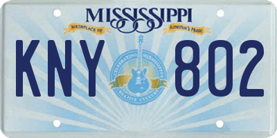 MS license plate KNY802