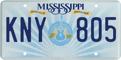 MS license plate KNY805