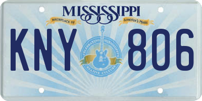 MS license plate KNY806