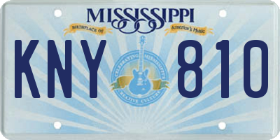 MS license plate KNY810