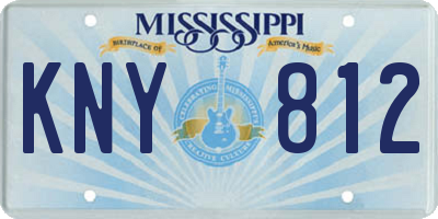 MS license plate KNY812
