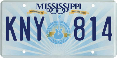MS license plate KNY814