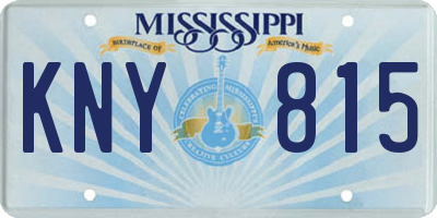 MS license plate KNY815