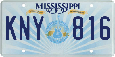 MS license plate KNY816