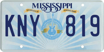 MS license plate KNY819