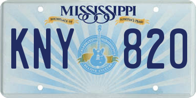 MS license plate KNY820