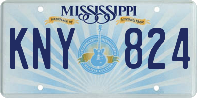 MS license plate KNY824