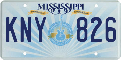 MS license plate KNY826