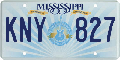 MS license plate KNY827