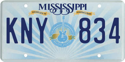 MS license plate KNY834