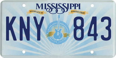 MS license plate KNY843