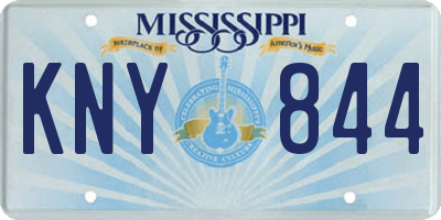 MS license plate KNY844