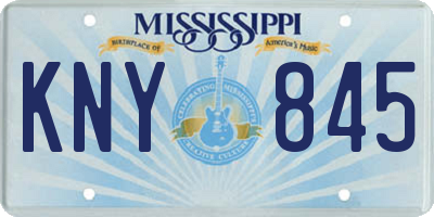 MS license plate KNY845