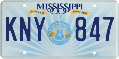 MS license plate KNY847