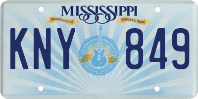 MS license plate KNY849