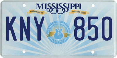 MS license plate KNY850
